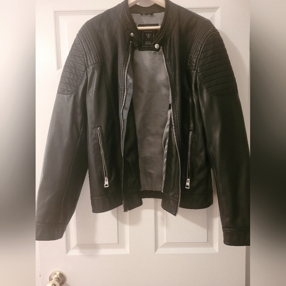 Men's Leather Guess Jacket - Picture 1 of 3